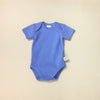 Solid Deep Blue Cotton Lap shoulder baby bodysuit preemie
