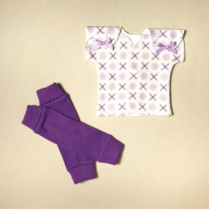 NICU Friendly purple leg warmers preemie baby infant clothing with Lavender Jacks NICU T-shirt
