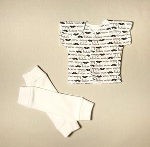 NICU Friendly cream leg warmers preemie baby infant clothing with Ladies Man NICU t-shirt
