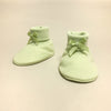 green cotton baby booties