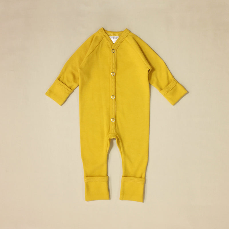 gold cotton minimalist baby playsuit 