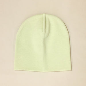 green cotton baby hat no brim