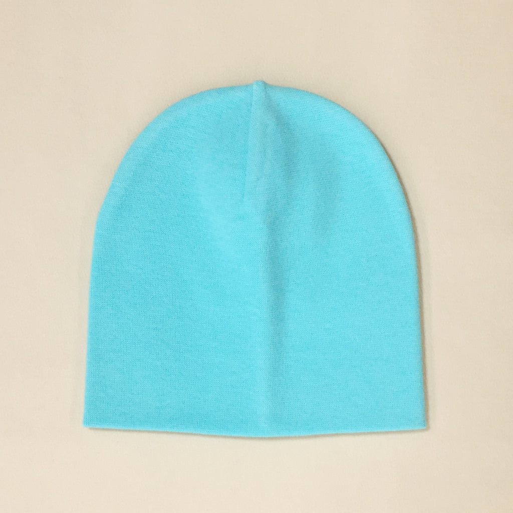 turquoise cotton baby hat no brim