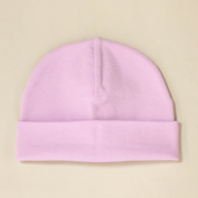 lilac cotton baby hat no brim