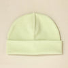 green cotton baby hat with brim