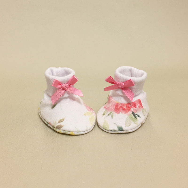 NICU Watercolor Floral cotton preemie baby booties socks