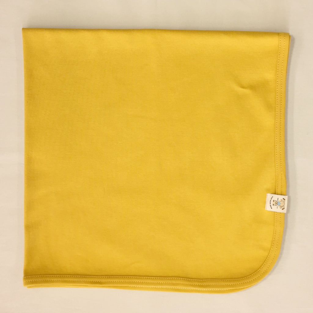 Minimalist cotton baby swaddle blanket in Prairie Harvest. Made in Canada