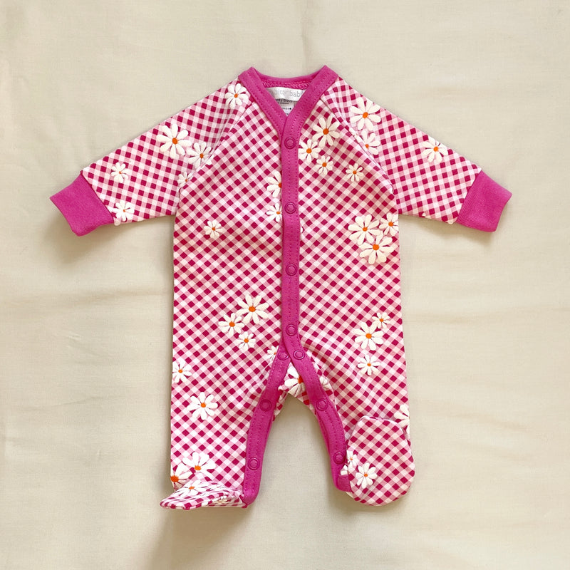 Gingham & Daisies Snap Front Footie