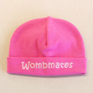 Wombmates embroidered baby hat in Fuchsia Made in Canada