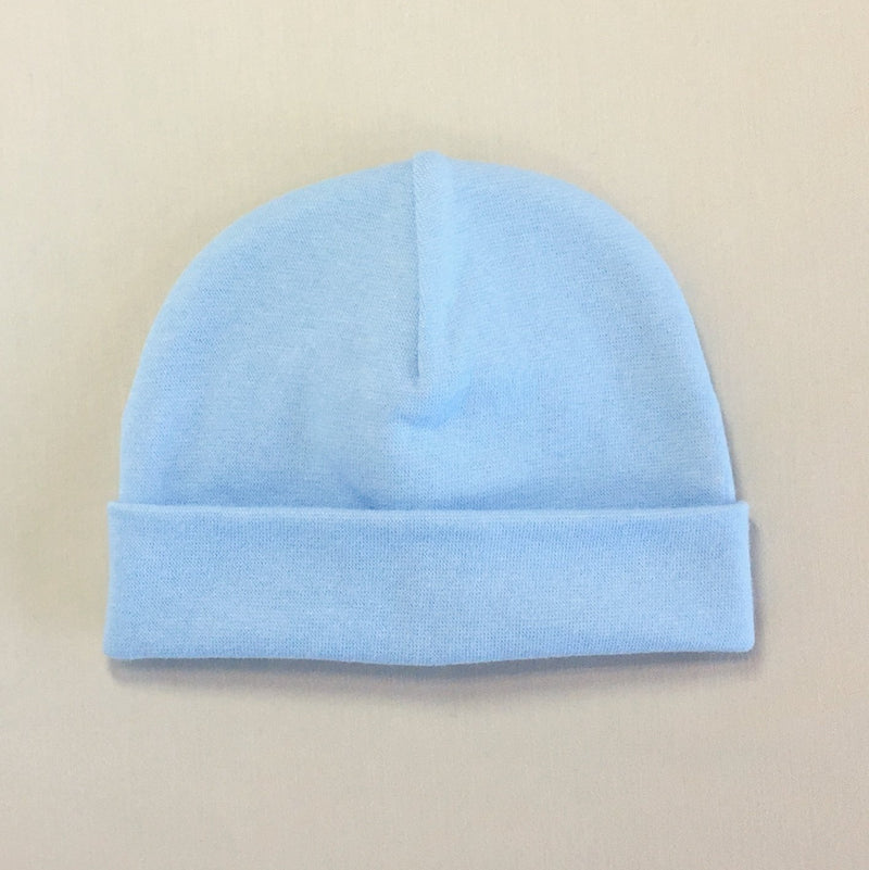 Custom embroidered baby hat blue