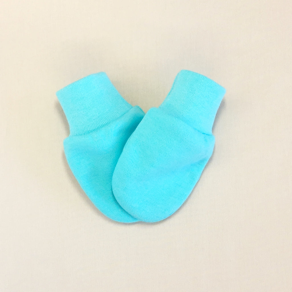 turquoise scratch mittens