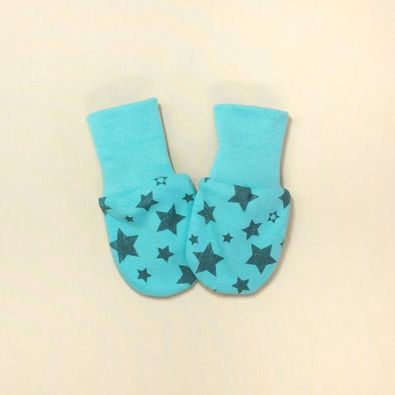 Scratch Mittens Turquoise Stars