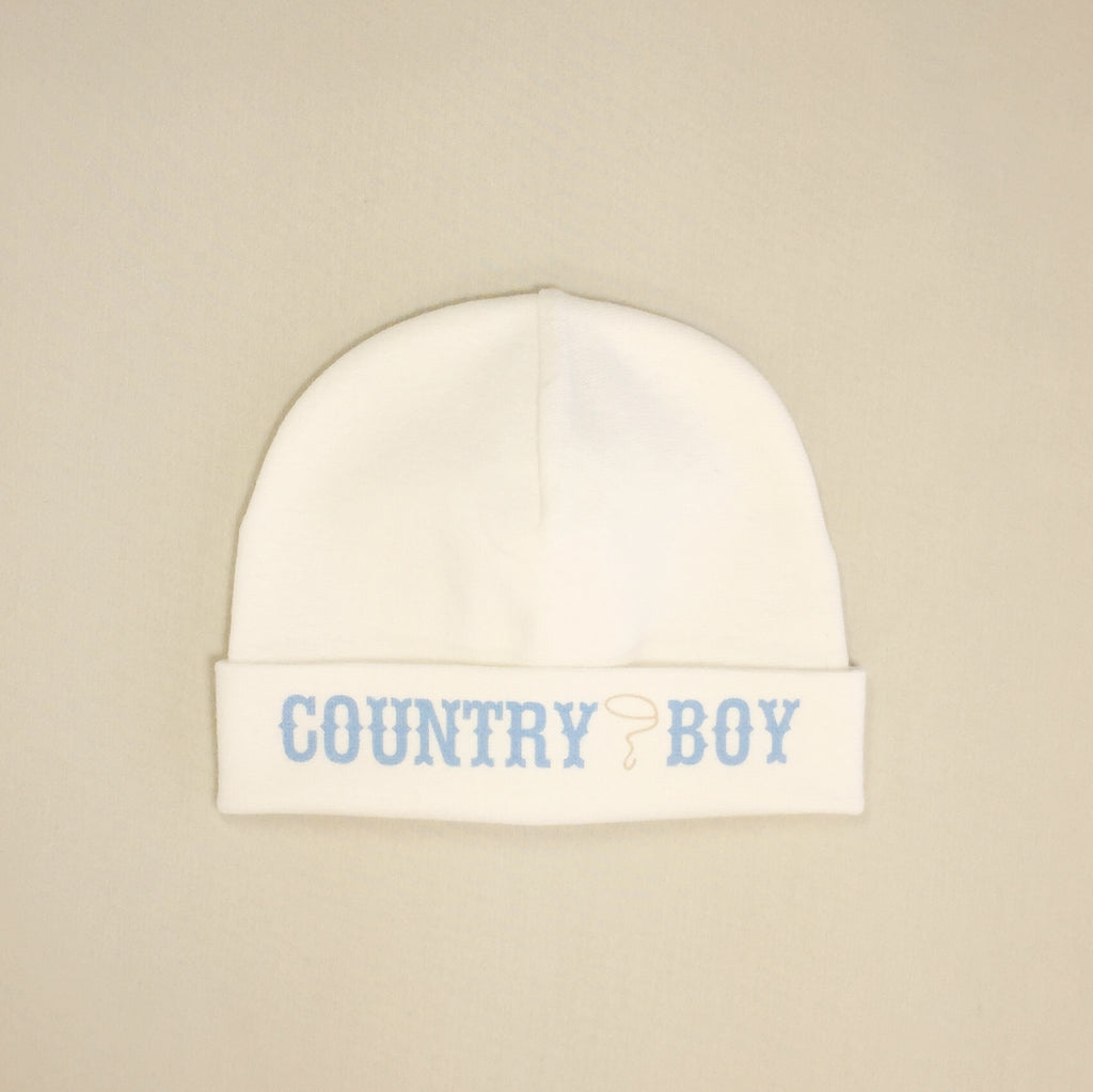 Country Boy printed baby brim hat preemie