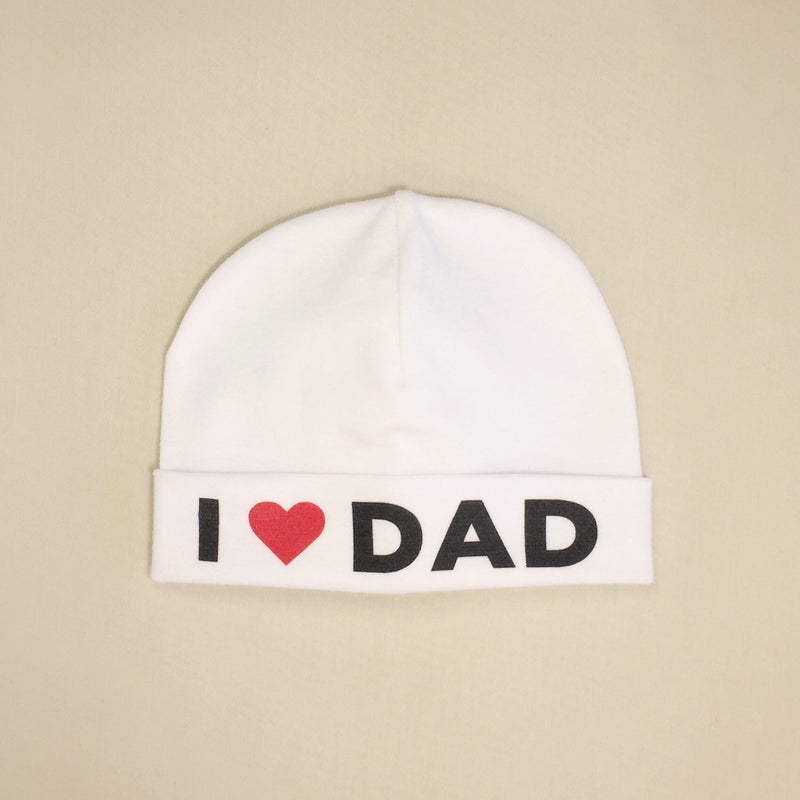 I Love Dad printed baby brim hat preemie
