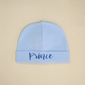 Prince printed baby brim hat preemie
