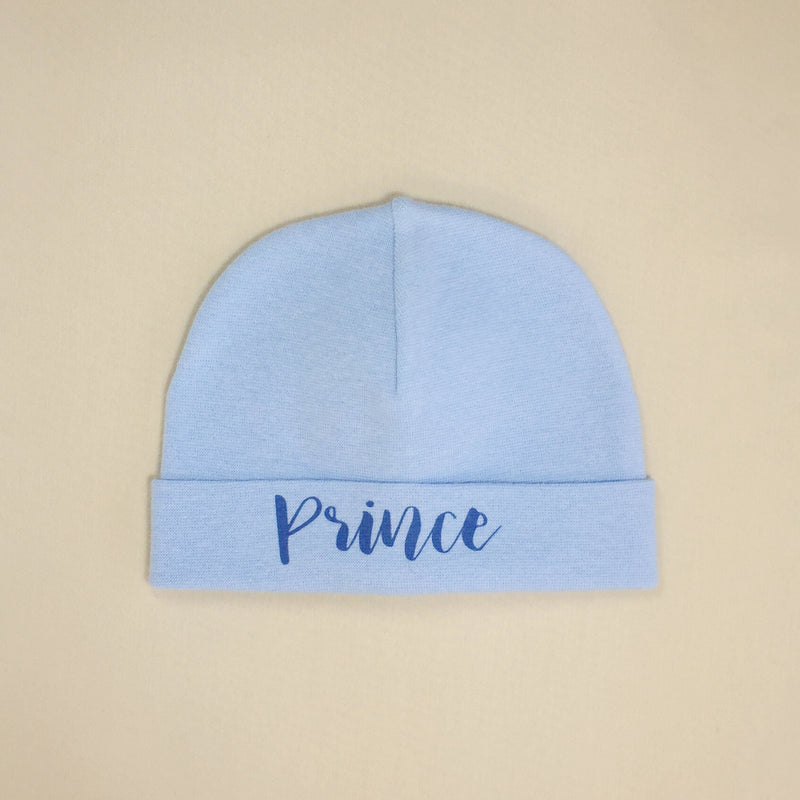 Prince printed baby brim hat preemie