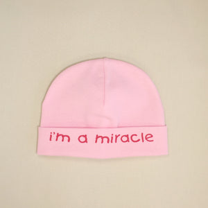 i'm a miracle printed baby brim hat preemie