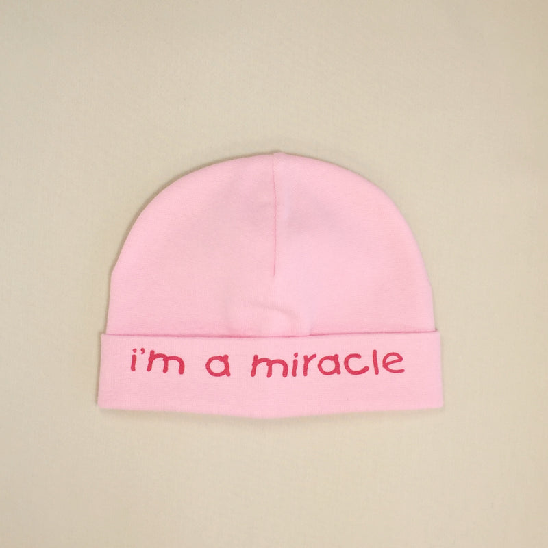 i'm a miracle printed baby brim hat preemie
