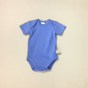Solid Deep Blue Cotton Lap shoulder baby bodysuit preemie
