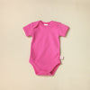 Solid Fuchsia Cotton Lap shoulder baby bodysuit preemie