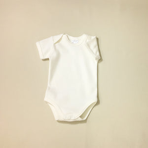 Solid Cream Cotton Lap shoulder baby bodysuit preemie