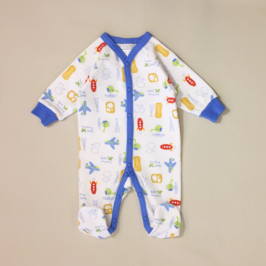 cotton baby sleeper with airplanes 
