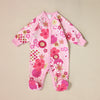 cotton snap front footed sleeper for baby