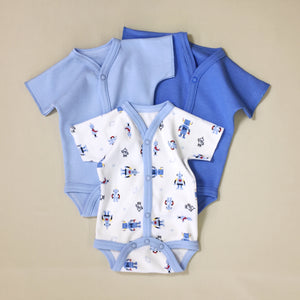 Robots snap front cotton baby bodysuits Made in Canada