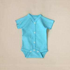 Front snap opening Turquioise baby bodysuit