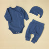 bamboo lyocell preemie baby layette set noble blue
