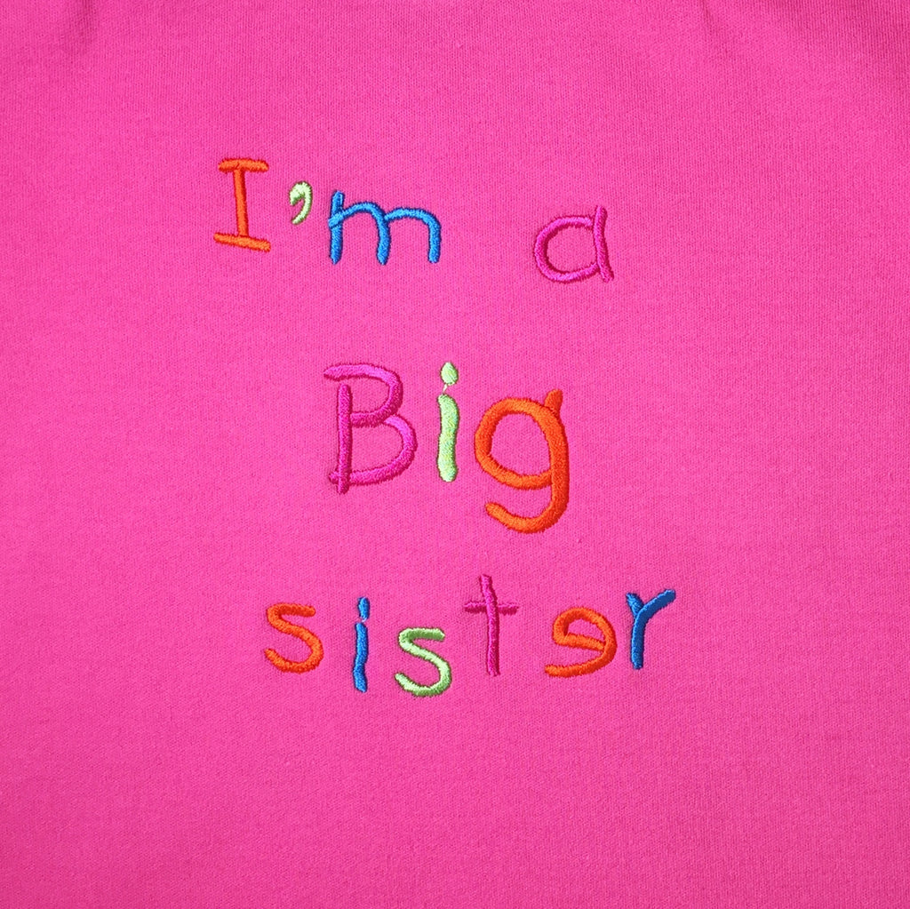 fuchsia big sister t-shirt 