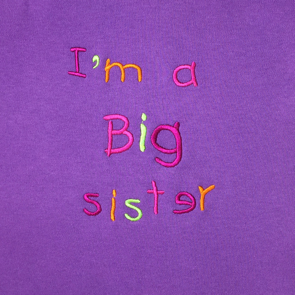 embroidered big sister shirt