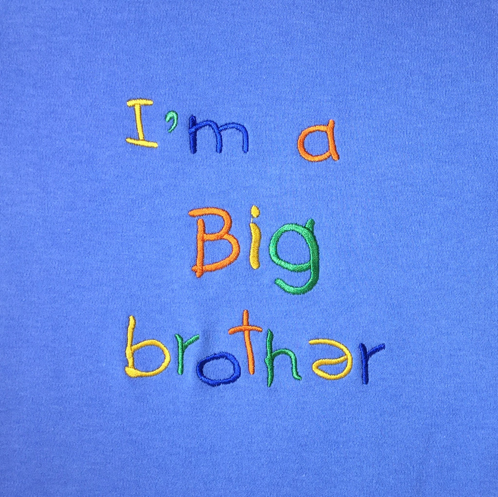 Embroidered Big Brother Tee - Deep Blue