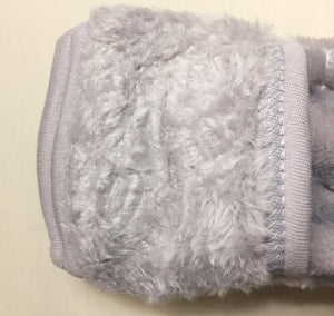 silver plush sleep sack  fold over mitten cuff