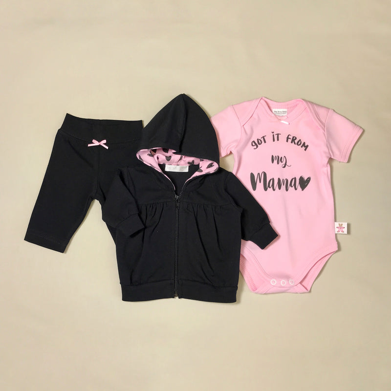 3-pc Baby Girl Hoodie Set – Itty Bitty Baby Boutique