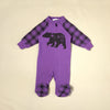 Wild One Purple Zip footie preemie baby