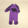 Wild One Purple Zip footie preemie baby