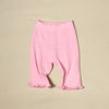 Organic pointelle cotton Pink Ruffle Dress & Pant Set baby girl Made in Canada