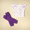 NICU Friendly purple leg warmers preemie baby infant clothing with Lavender Jacks NICU T-shirt