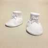 white cotton baby booties