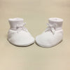 white cotton baby booties