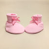 pink cotton baby booties