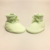 green cotton baby booties