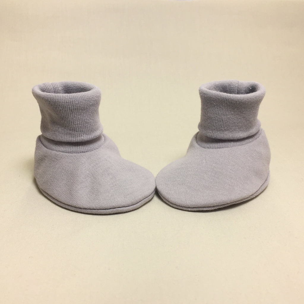 silver cotton baby booties