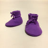 purple cotton baby booties