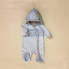 Fair Isle Cuddler Blue velour baby preemie clothes