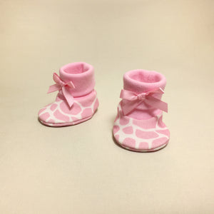 NICU Giraffe Pink cotton preemie baby booties socks