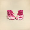 NICU Retro Flower Fuchsia cotton preemie baby booties socks