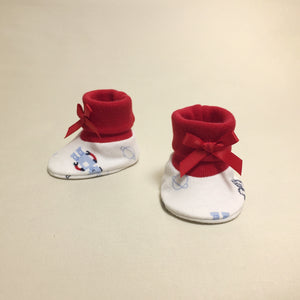 NICU Robots Red cotton preemie baby booties socks