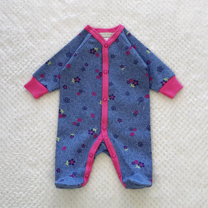 Periwinkle Daisy Snap Front Footie